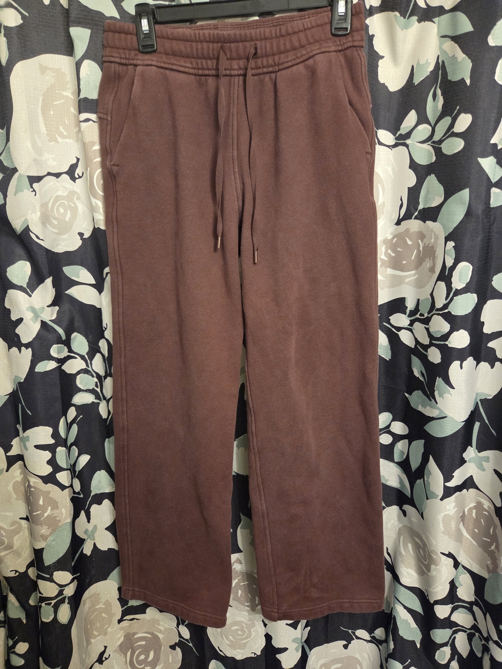 Women's Crz Yoga Wide Leg Sweatpants - Burgundy - Picture 3 of 5